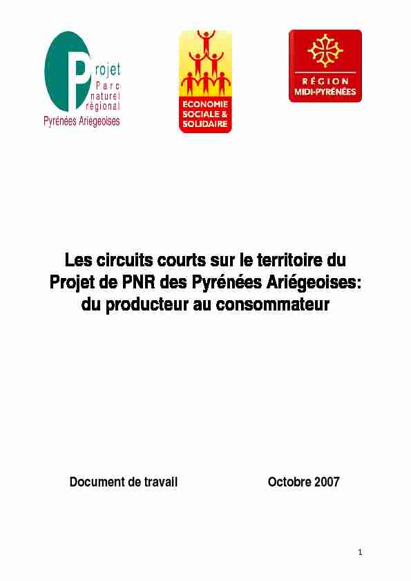 Les circuits courts sur le territoire du Projet de PNR des Pyrénées