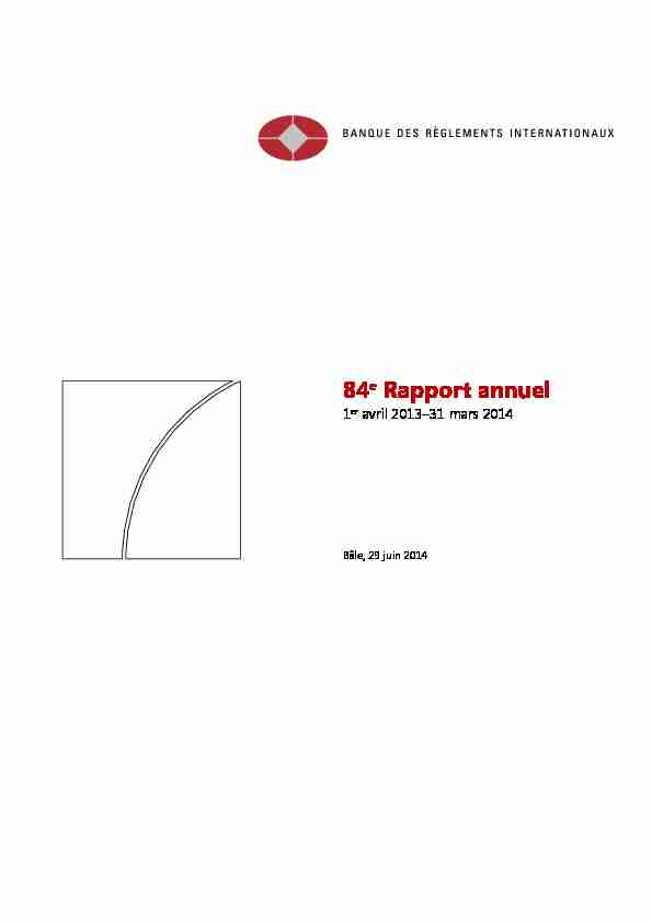 84e Rapport annuel de la BRI - Juin 2014