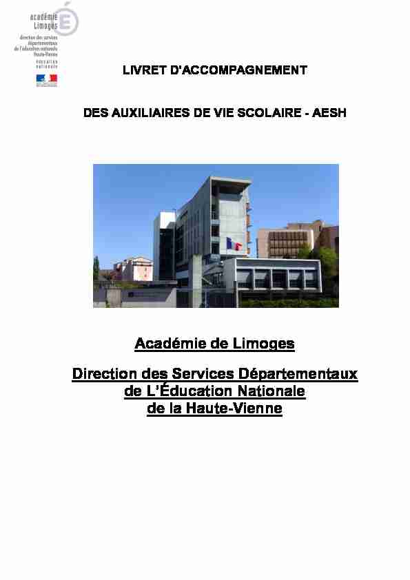 Académie de Limoges Direction des Services Départementaux de L