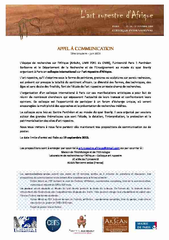[PDF] Appel à communication 1ere circulairepdf - Calenda