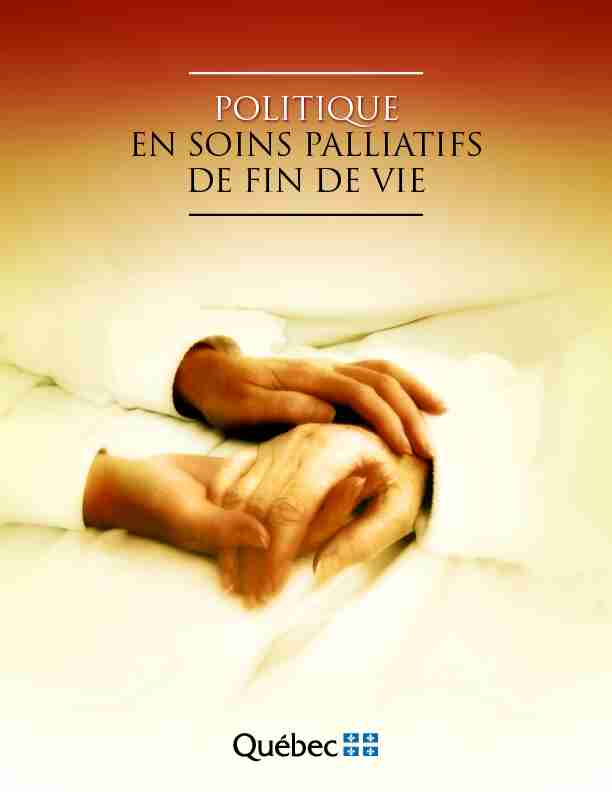 [PDF] Politique en soins palliatifs de fin de vie - Publications du ministère