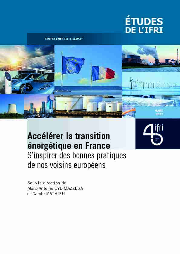 Accélérer la transition énergétique en France : sinspirer des bonnes
