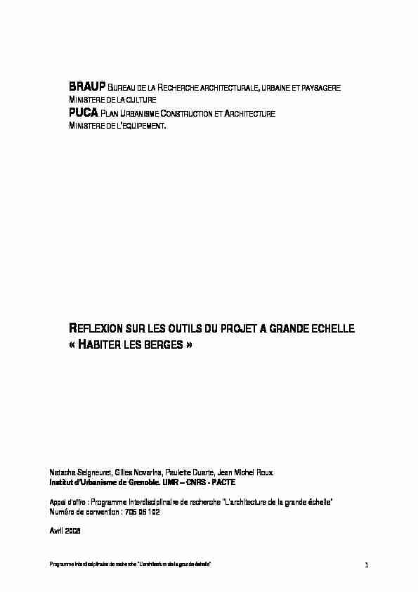 [PDF] HABITER LES BERGES - PUCA
