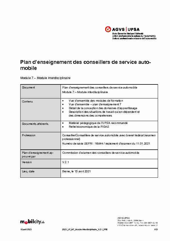 [PDF] Plan denseignement des conseillers de service auto- mobile