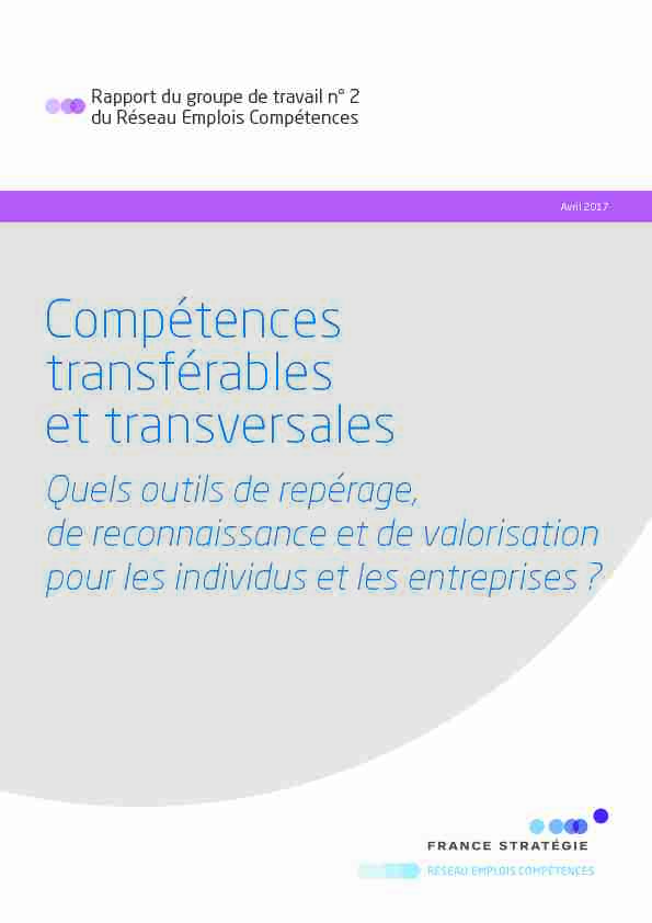 [PDF] Compétences transférables et transversales - France Stratégie