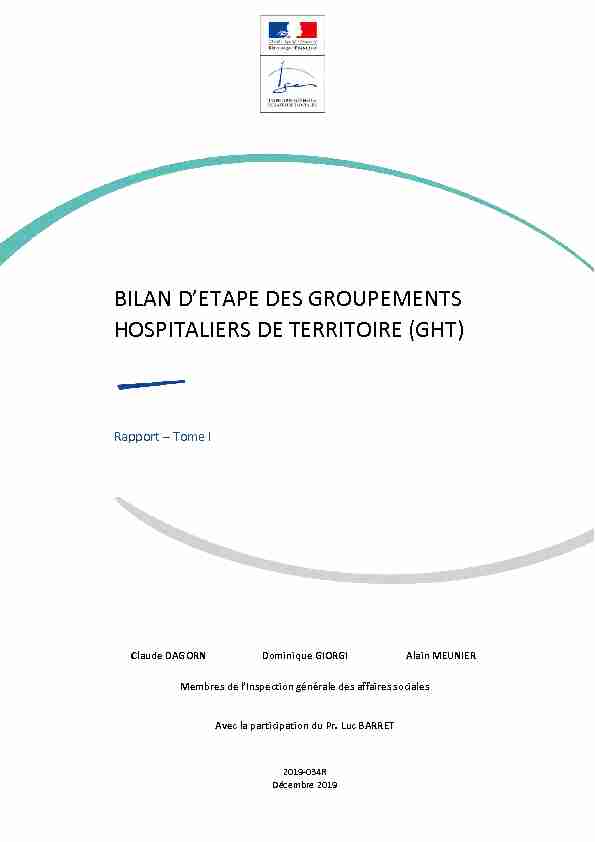 BILAN DETAPE DES GROUPEMENTS HOSPITALIERS DE
