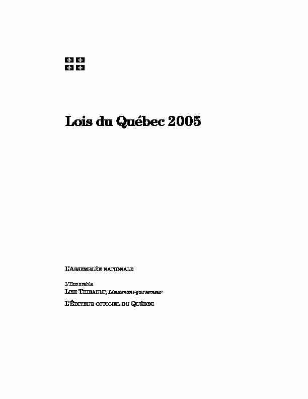 Lois du Québec 2005