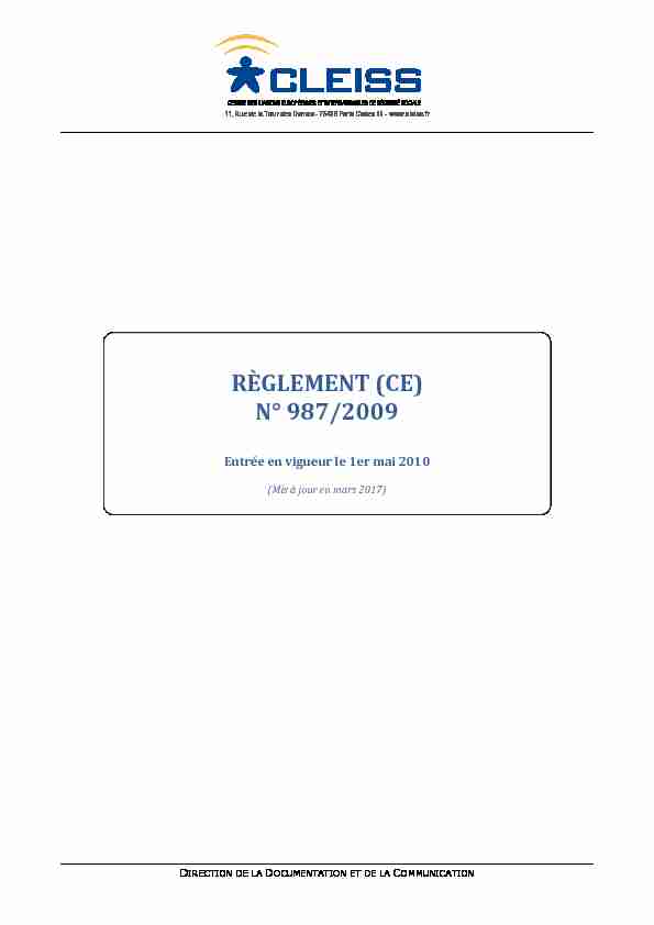 [PDF] Règlement (CE) n° 987/2009 - Cleiss