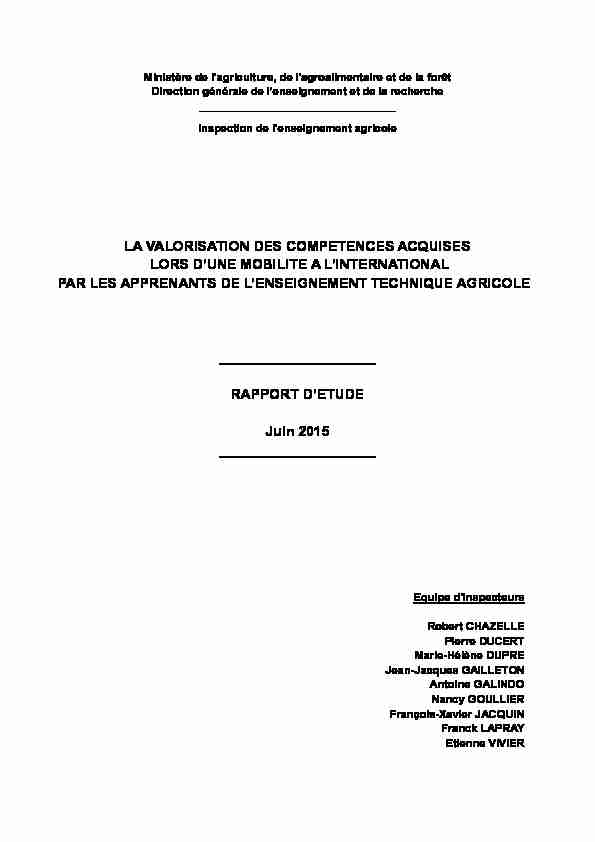 [PDF] LA VALORISATION DES COMPETENCES ACQUISES  - Chlorofil