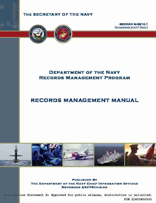 SECNAV M-5210.1 Records Management Manual