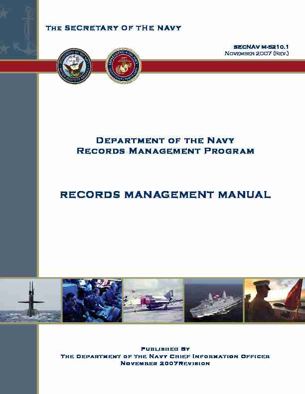 Department of the Navy Records Management Program