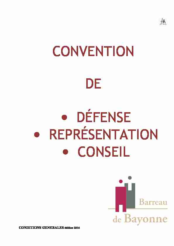 CONVENTION DE • DÉFENSE • REPRÉSENTATION • CONSEIL
