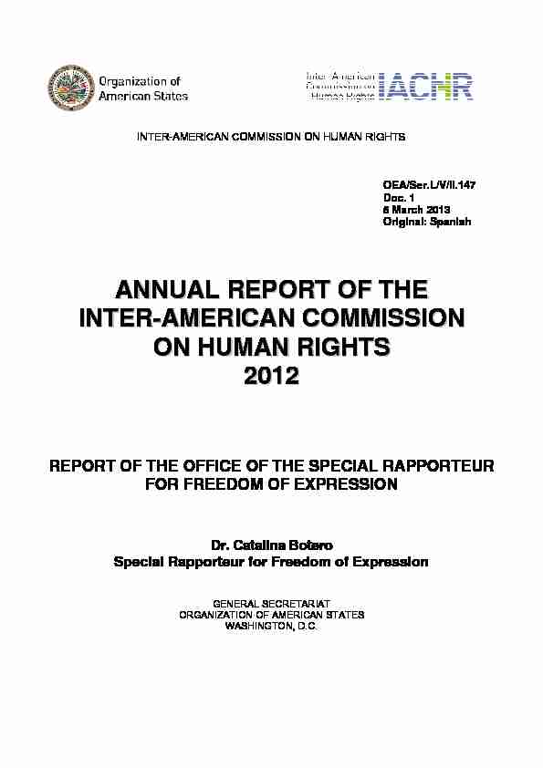 ANNUAL REPORT OF THE INTER-AMERICAN COMMISSION ON