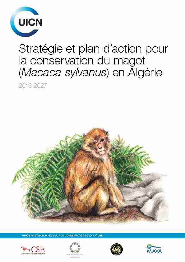 Stratégie et plan daction pour la conservation du magot (Macaca