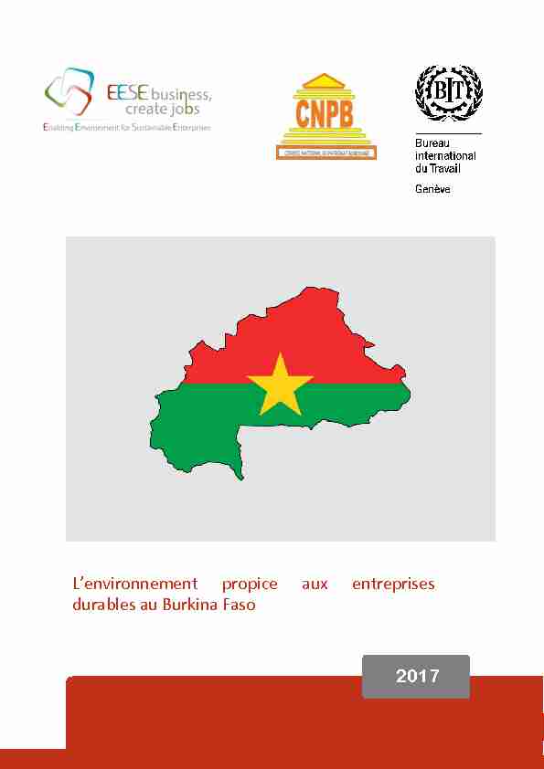 2017 Lenvironnement propice aux entreprises durables au Burkina