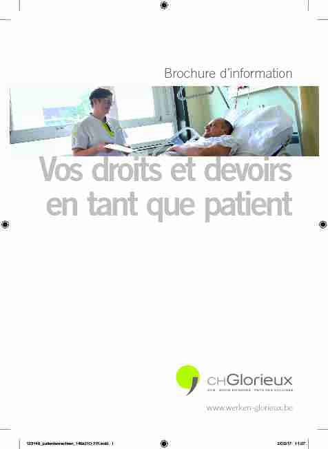 [PDF] Vos droits et devoirs en tant que patient - AZ Glorieux