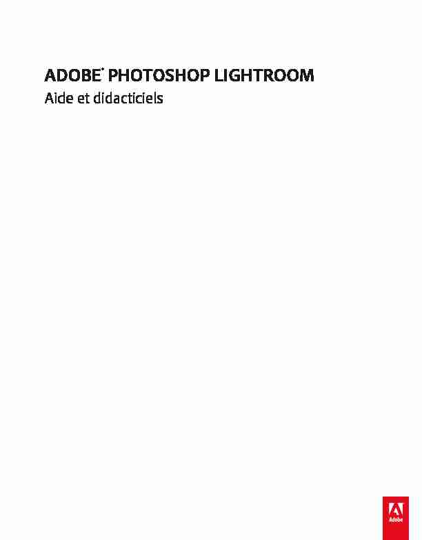 Aide de Adobe® Photoshop® Lightroom® CC