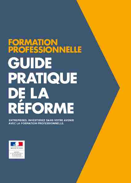 [PDF] Formation professionnelle Guide pratique de la réforme