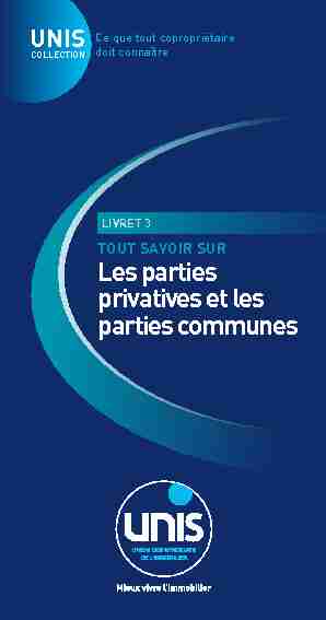 Les parties privatives et les parties communes
