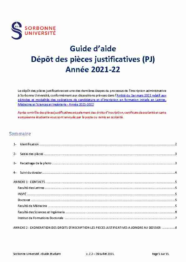 Guide daide Dépôt des pièces justificatives (PJ) Année 2021-22