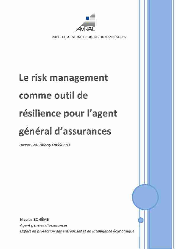 CEFAR 2014 : Le risk management comme outil de résilience pour l