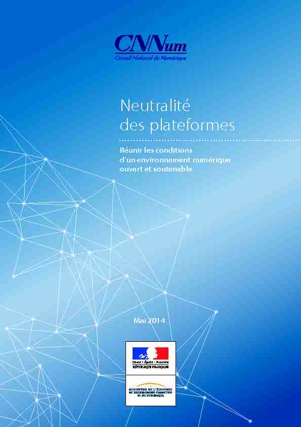 Rapport du Conseil national du numérique sur la neutralité des