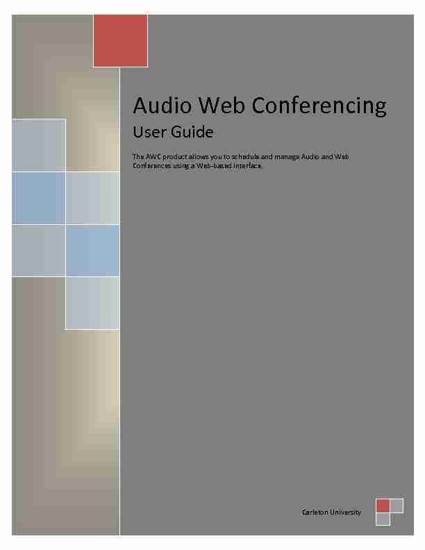 [PDF] Audio Web Conferencing - Carleton University