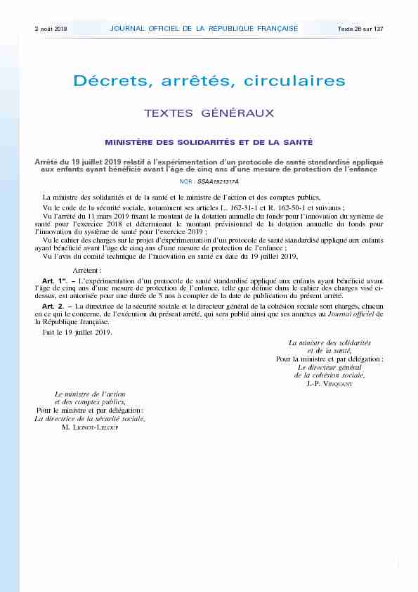 Journal officiel de la République française - N° 179 du 3 août 2019