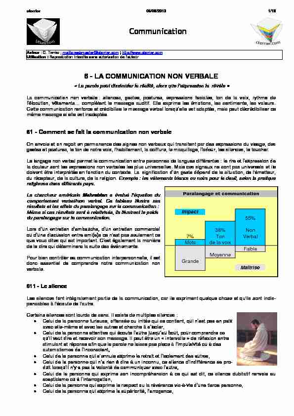 [PDF] La communication non verbale - cterriercom