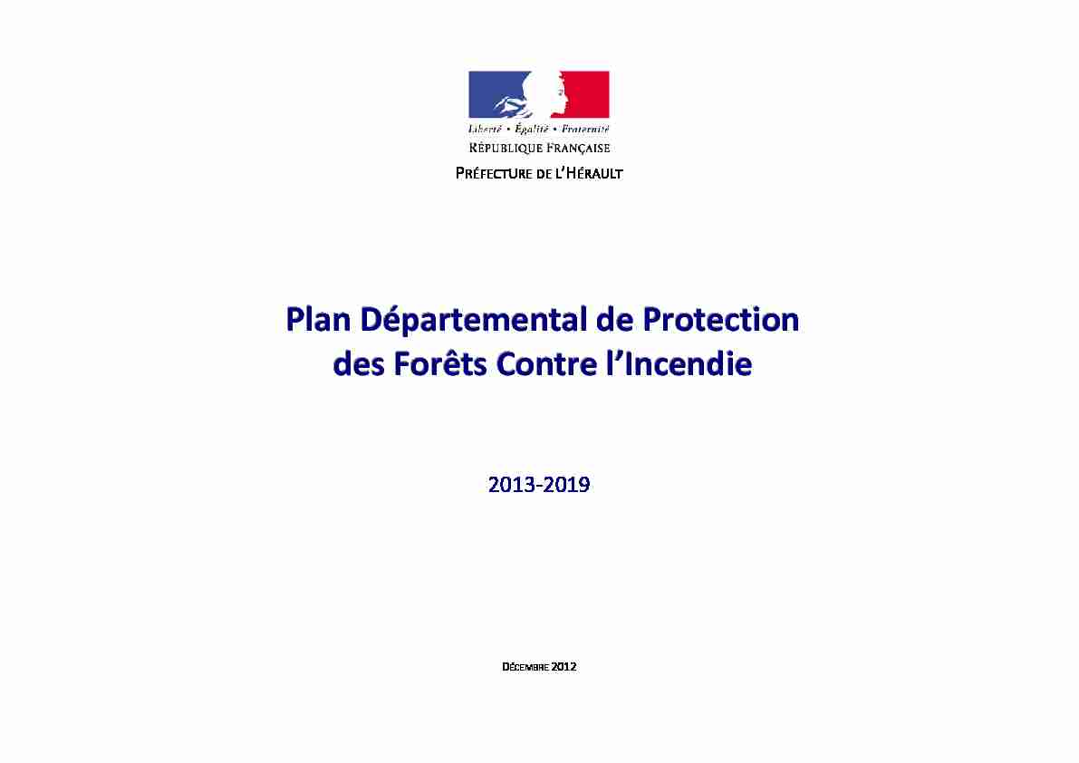 Plan Départemental de Protection des Forêts Contre lIncendie