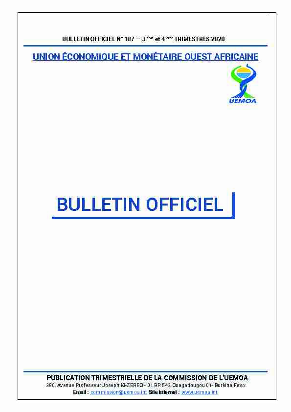 BULLETIN OFFICIEL