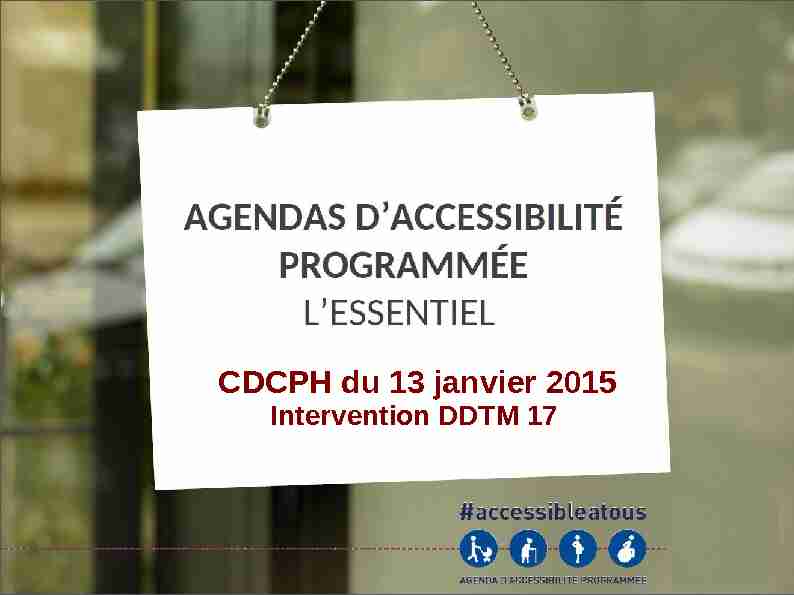 CDCPH du 13 janvier 2015 - Intervention DDTM 17
