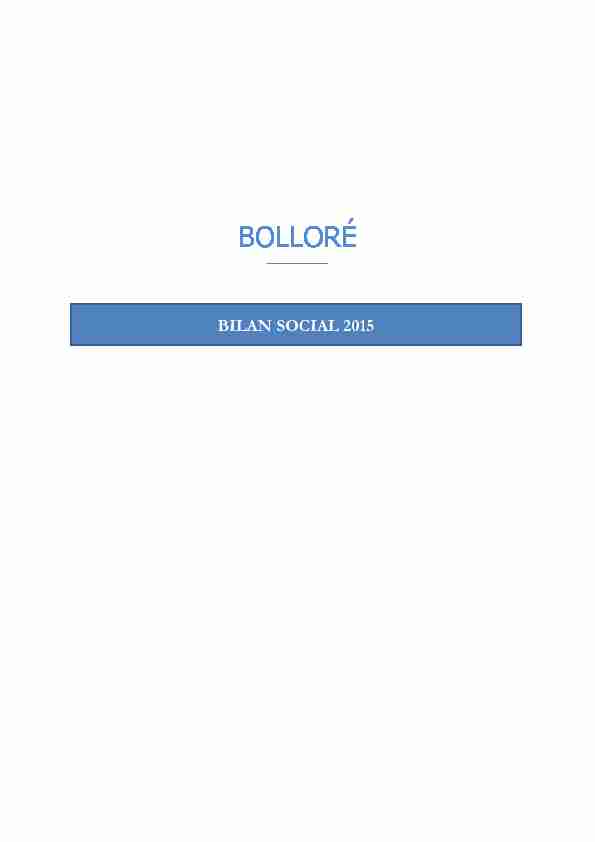 INDICATEURS BILAN 2015 - Bolloré