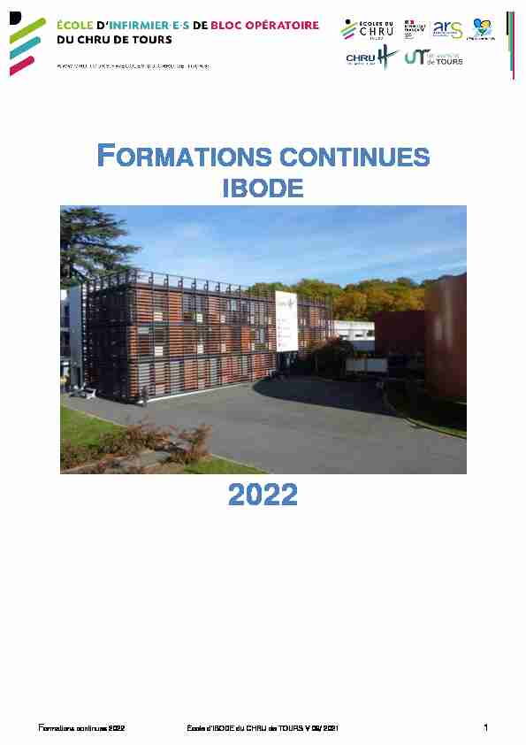 FORMATIONS CONTINUES IBODE