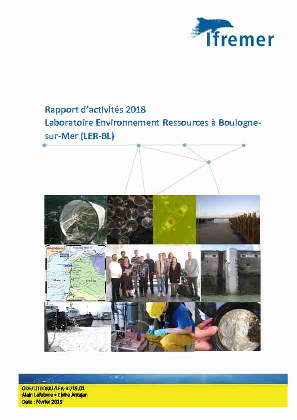 Rapport dactivités 2018 Laboratoire Environnement Ressources à