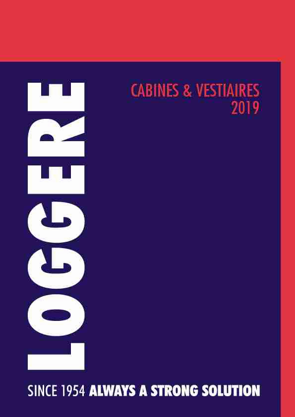 [PDF] CABINES & VESTIAIRES 2019 - Loggere