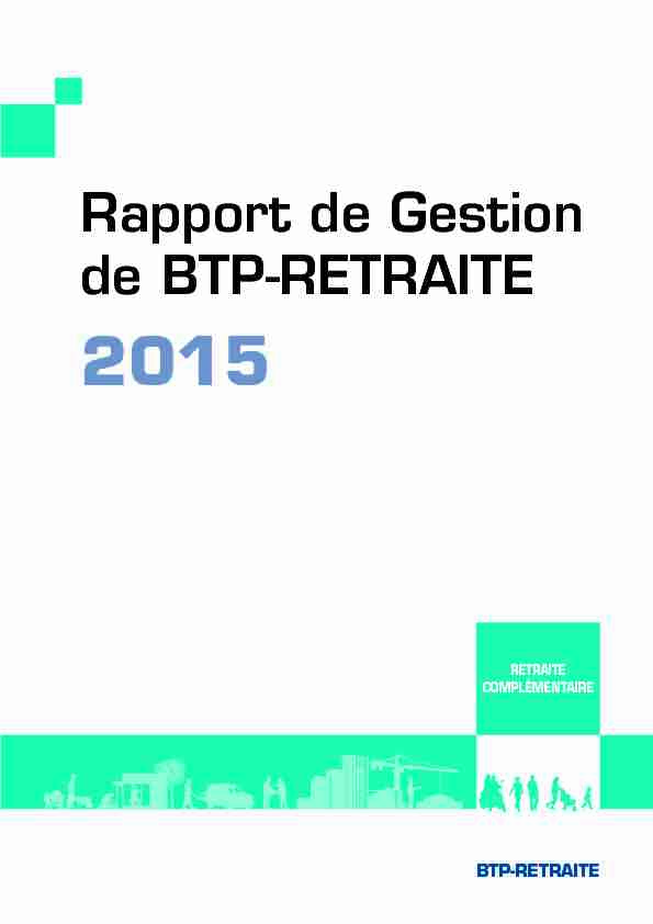 Rapport de Gestion de BTP-RETRAITE
