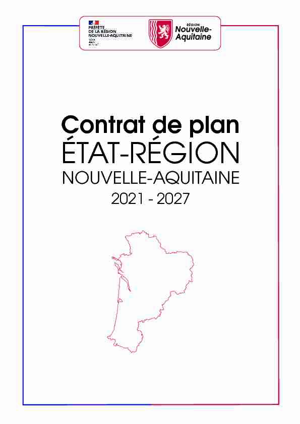 Contrat de plan Etat-Région Cadre Nouvelle-Aquitaine 2021-2027
