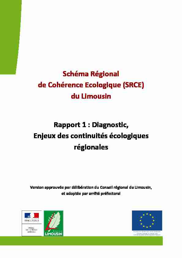 Schéma Régional de Cohérence Ecologique (SRCE) du Limousin