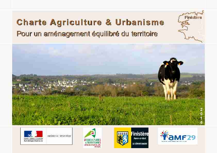 Charte Agriculture & Urbanisme - Pour un aménagement équilibré