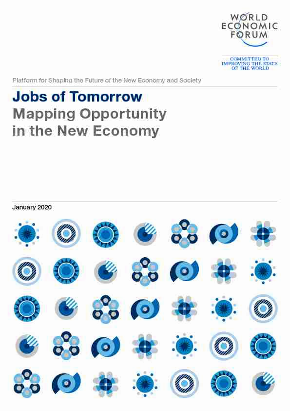 Jobs of Tomorrow Mapping Opportunity in the New Economy