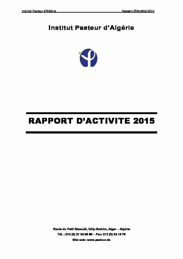 RAPPORT DACTIVITE 2015