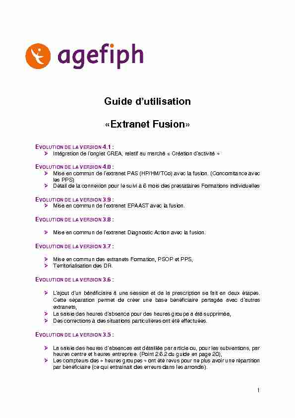Guide dutilisation «Extranet Fusion»
