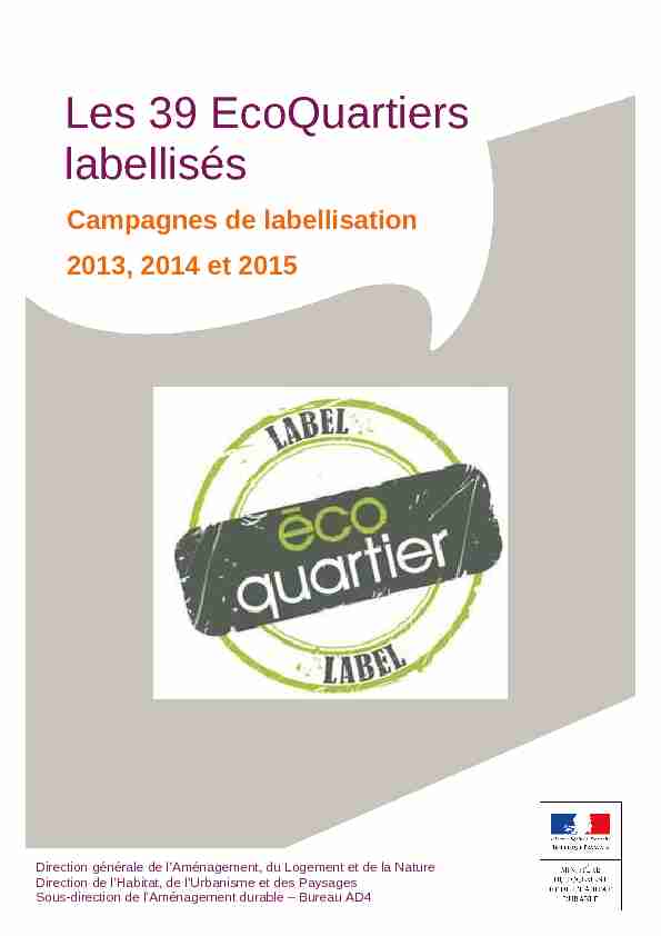 [PDF] Recueil fiches label EcoQuartier 2013-2015_V2