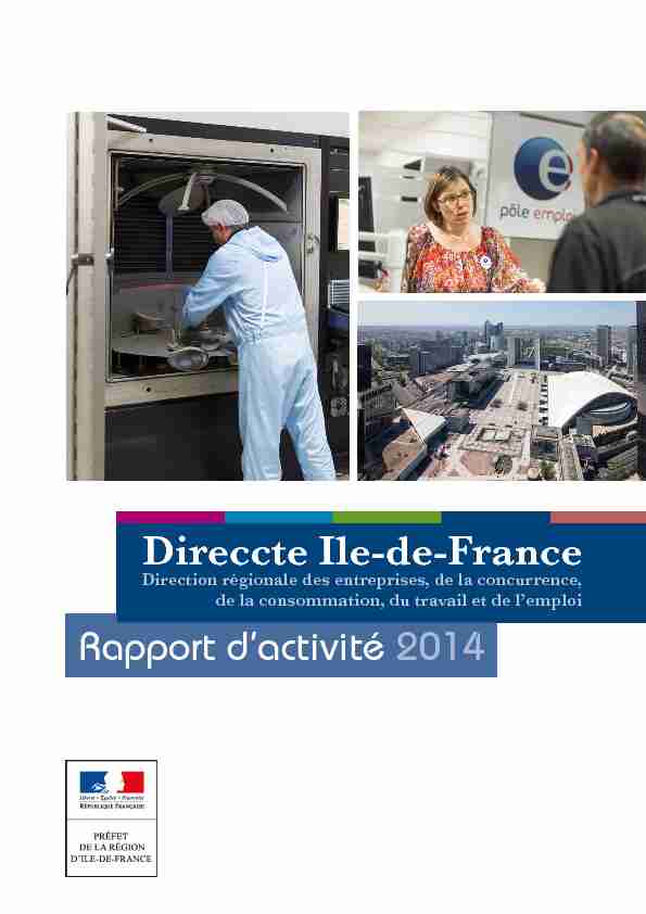 Rapport dactivité 2014 - Direccte Ile-de-France