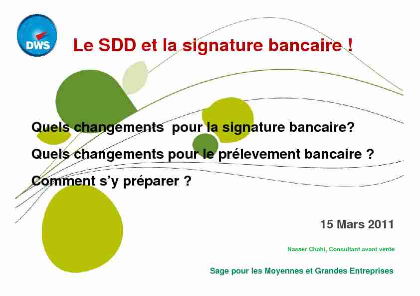 Le SDD et la signature bancaire !