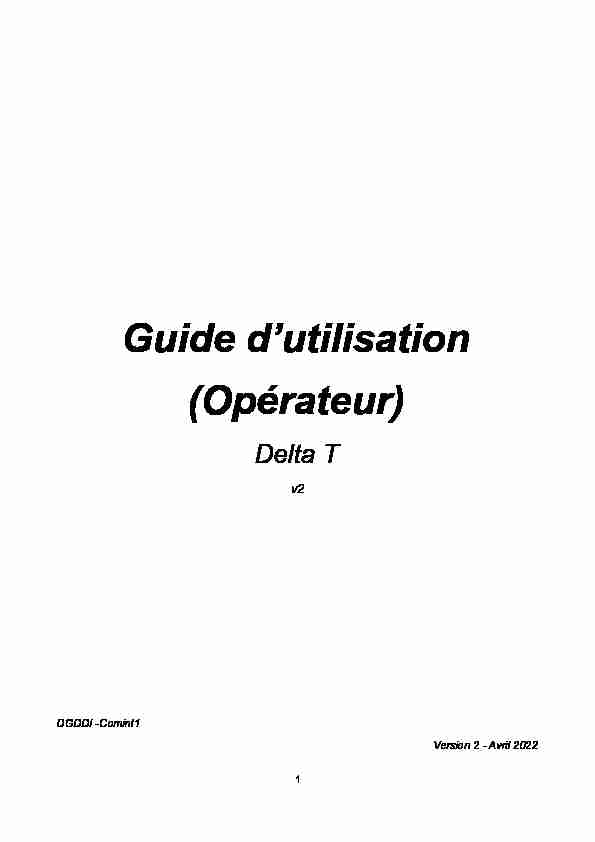 Guide dutilisation (Opérateur) Delta T