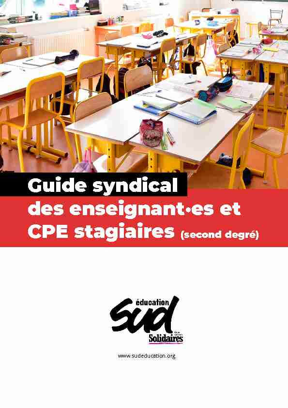 Guide syndical des enseignant·es et CPE stagiaires (second degré)