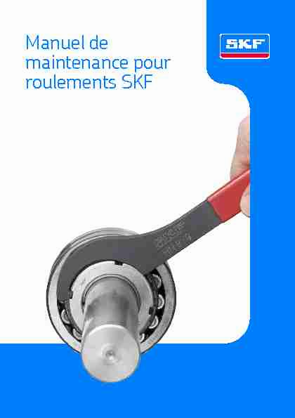 Manuel de maintenance pour roulements SKF