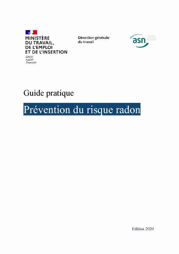 Prévention du risque radon - Ministère du Travail du Plein